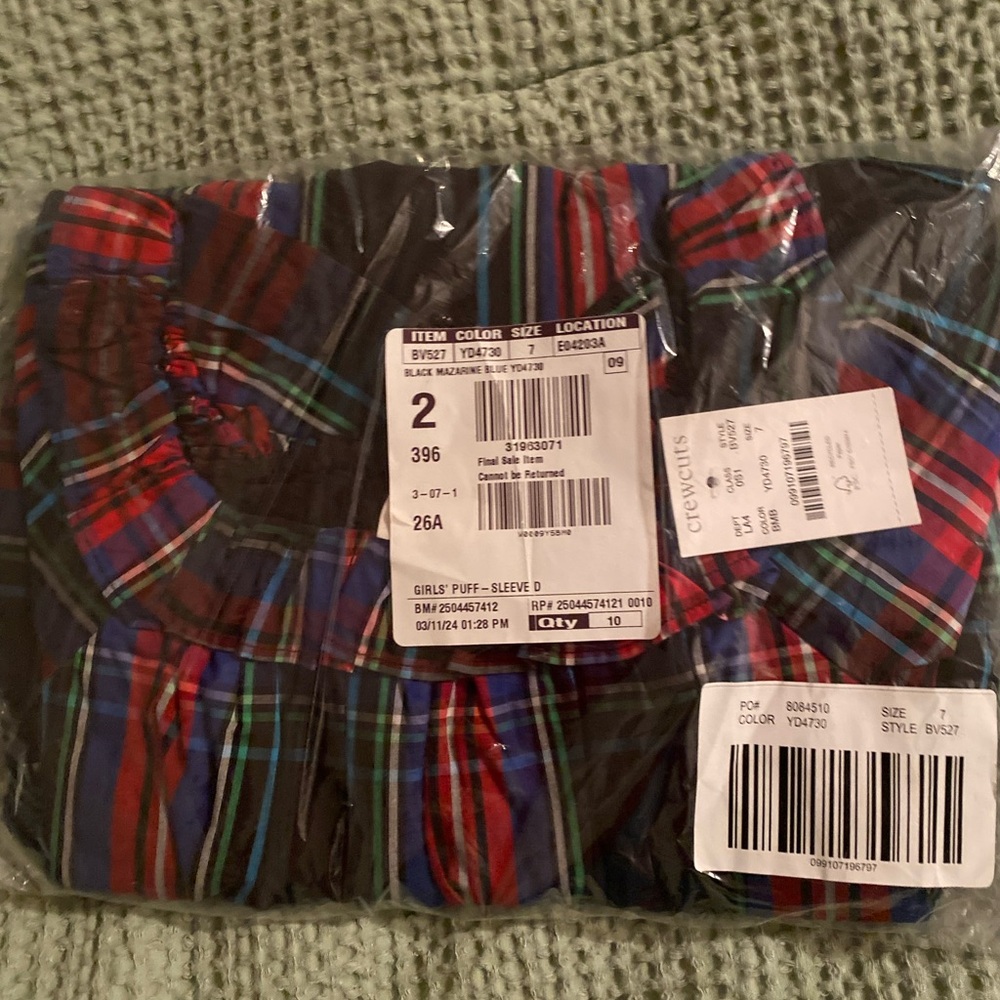 BNWT J. CREW CREWCUTS girls black tartan plaid puff sleeve dress - Christmas 🎄 - Picture 5 of 5